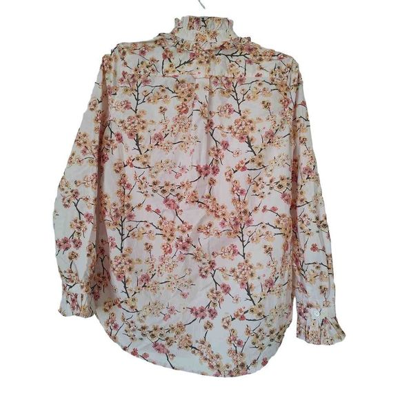 J. Crew Blouse size 00 pink floral button down - Picture 2 of 8